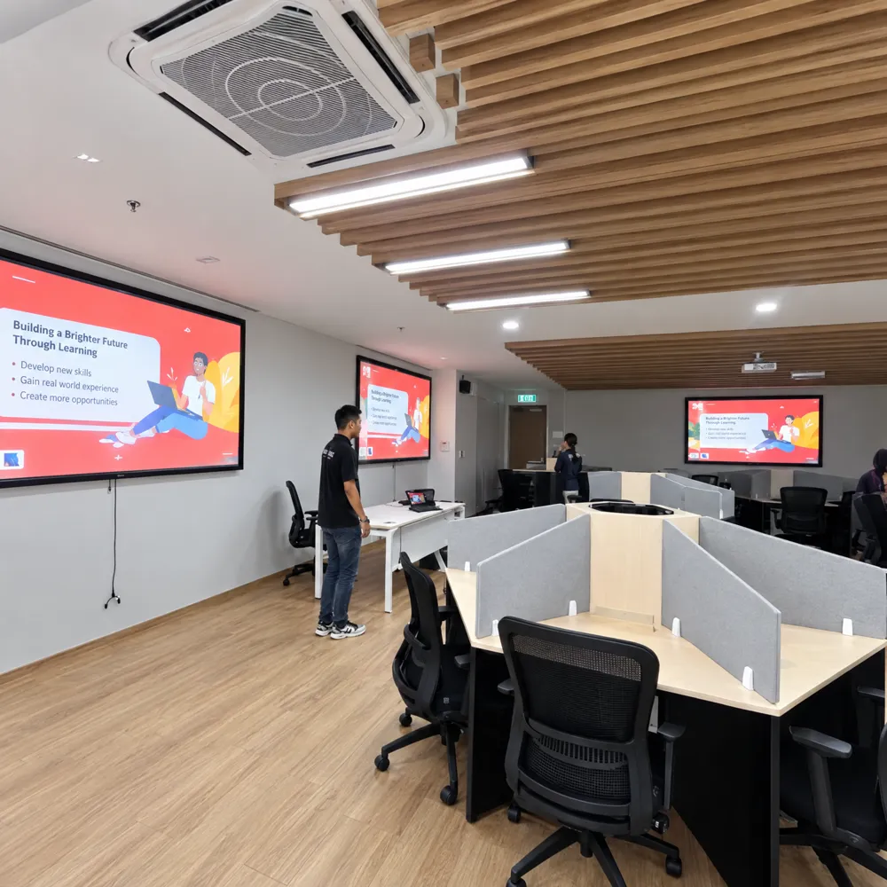 Training room with wireless presentation display